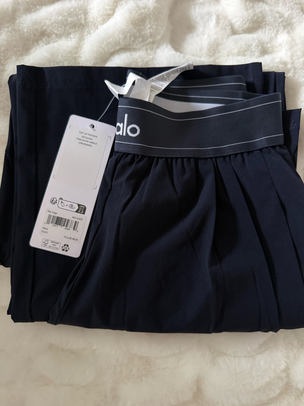 ALO Yoga Navy Suit Up Trouser pant size small